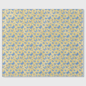 Vintages Chinoiserie Blue White Butterfly Gold Geschenkpapier (Flach)