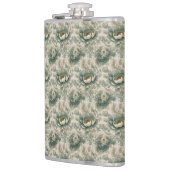Vintages Chinoiserie Blumenmuster Nahtloses Muster Flachmann (Links)