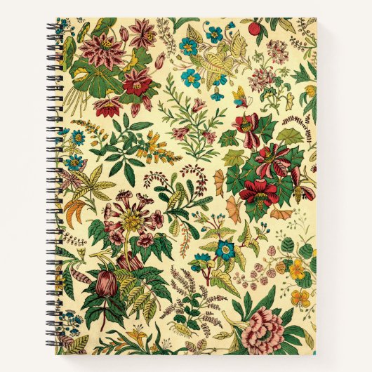Vintages Chinoiserie Blumenmuster-Notebook Notizblock (Vorderseite)