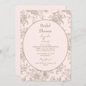 Vintages Chinoiserie Blush Brautparty Einladung (Vorne/Hinten)