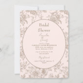 Vintages Chinoiserie Blush Brautparty Einladung (Vorderseite)