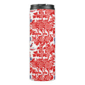 Vintages Chinoiserie Delft Französisch Rotes Blau Thermosbecher (Rückseite)