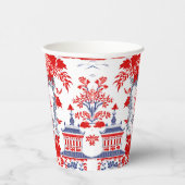 Vintages Chinoiserie Delft French Blue Monogramm Pappbecher (Rechts)