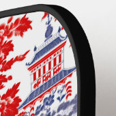 Vintages Chinoiserie Delft French Blue Monogramm Pickleball Schläger (Linke Seite)