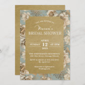 Vintages Chinoiserie Floral and Bird Brautparty Einladung (Vorne/Hinten)