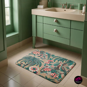 Vintages Chintz Floral Tropical Pattern Badematte