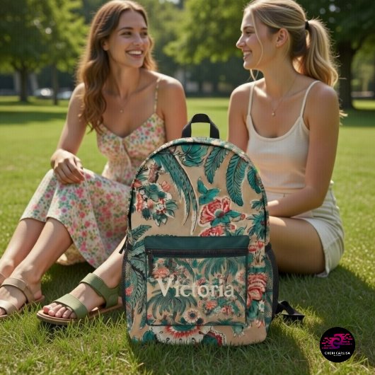 Vintages Chintz Floral Tropical Pattern Bedruckter Rucksack