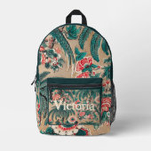 Vintages Chintz Floral Tropical Pattern Bedruckter Rucksack (Vorderseite)