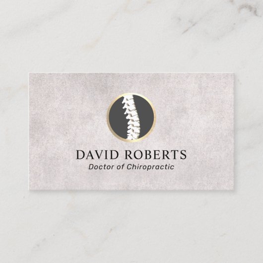 Vintages Chiropraktikum-Logo Visitenkarte (Vorderseite)