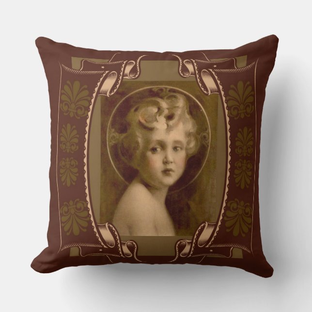 Vintages Christkind Jesus das Licht der Welt Kissen (Vorderseite)