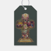 Vintages Christliches Blumenkreuz Jesus glückliche Geschenkanhänger (Vorderseite)