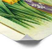 Vintages Christliches Blumenkreuz Jesus glückliche Poster (Ecke)