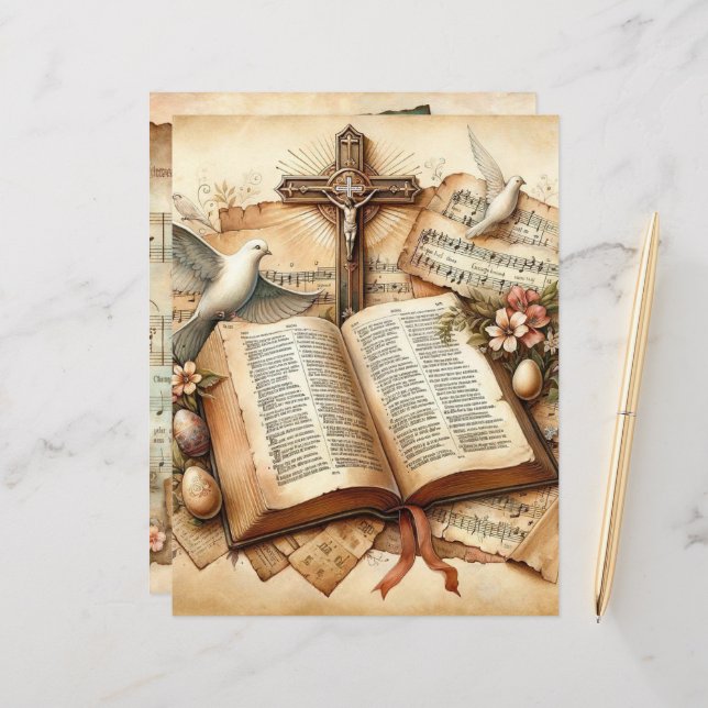 Vintages Christliches Osterbuch (Vorderseite/Rückseite Beispiel)