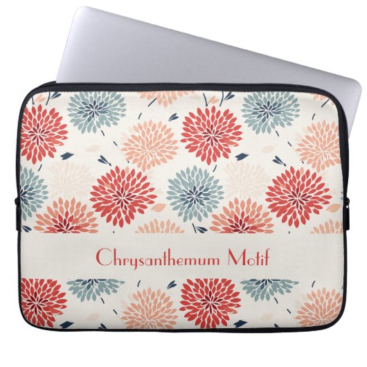Vintages Chrysanthemum Motif Japenese Laptopschutzhülle (Vorderseite)