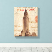 Vintages Chrysler-Gebäude in New York Leinwanddruck (Insitu (Holzboden))