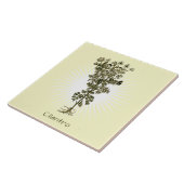 Vintages Cilantro Herb Keramik Fliese (Seite)
