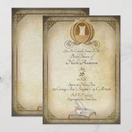 Vintages Cinderella Carriage Slipper Brautparty Einladung