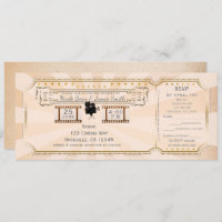 Vintages Cinema Wedding Ticket Einladung & uAwg