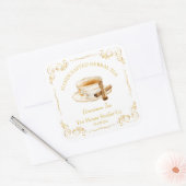 Vintages Cinnamon Tea Square Label Quadratischer Aufkleber (Umschlag)