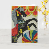 Vintages Circus Horse Karte (Gelbe Blume)