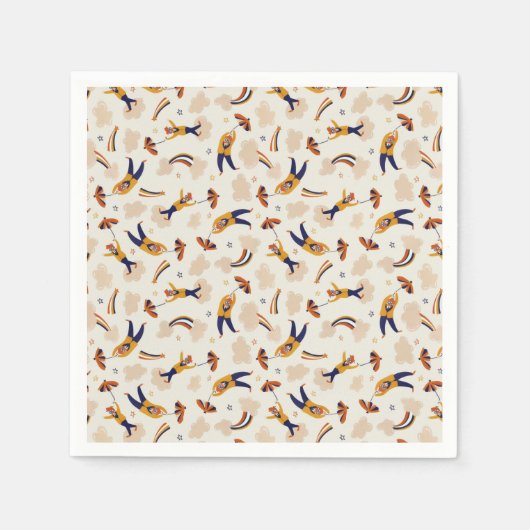 Vintages Circus Karneval Clown-Party Serviette (Vorderseite)