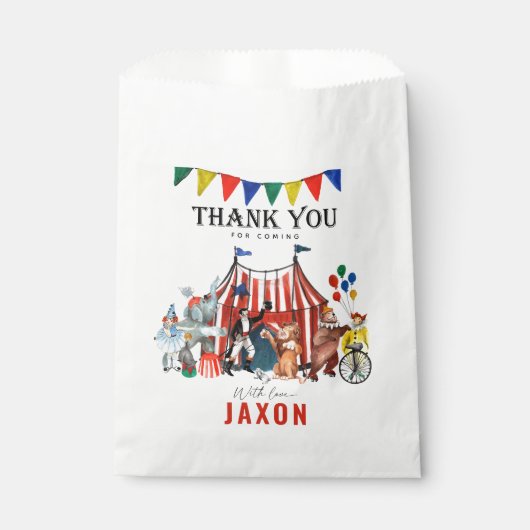 Vintages Circus Karneval Festival Danke Geschenktütchen (Vorderseite)