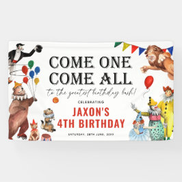 Vintages Circus Karneval Geburtstag Banner
