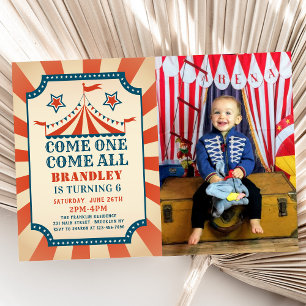 Vintages Circus Karneval Party Geburtstagsfeier Fo Einladung