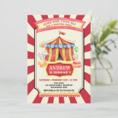 Vintages Circus-Party Einladung (Stehend Vorderseite)