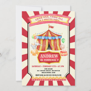 Vintages Circus-Party Einladung
