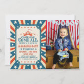 Vintages Circus Party Karneval Party Geburtstag Fo Einladung (Vorderseite)