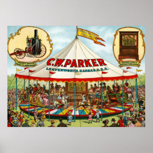 Vintages Circus Poster. C.W. Parker. Poster
