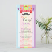 Vintages Circus Poster Children's Birthday Menu Menükarte (Stehend Vorderseite)