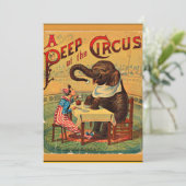 Vintages Circus Poster: Circus Elephant Einladung (Stehend Vorderseite)