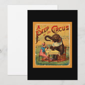 Vintages Circus Poster: Circus Elephant Einladung (Vorne/Hinten)
