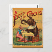 Vintages Circus Poster: Circus Elephant Postkarte (Vorne/Hinten)