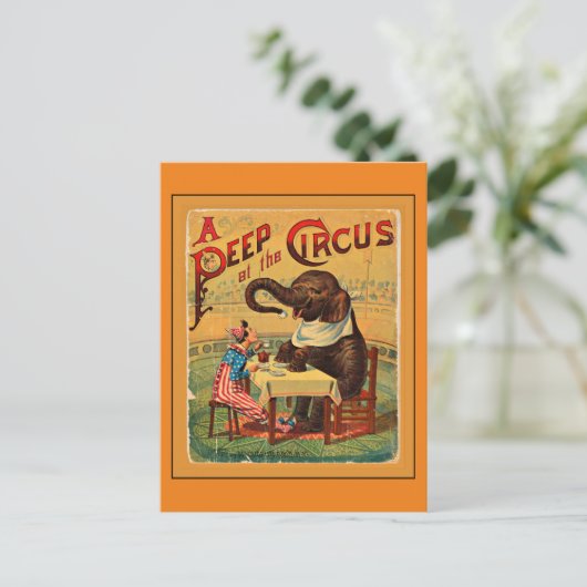 Vintages Circus Poster: Circus Elephant Postkarte (Stehend Vorderseite)