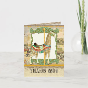 Vintages Circus Poster, Giraffe Babydusche Einladung