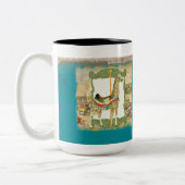 Vintages Circus Poster, Giraffe Karneval Zweifarbige Tasse (Links)