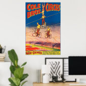 Vintages Circus Poster mit Hochdrahtreakrobaten (Heimbüro)