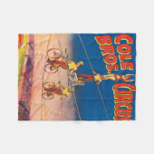Vintages Circus Poster mit Hochdrahtreakrobaten Fleecedecke (Vorderseite (Horizontal))