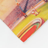 Vintages Circus Poster mit Hochdrahtreakrobaten Fleecedecke (Ecke)