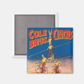 Vintages Circus Poster mit Hochdrahtreakrobaten Magnet (Vorderseite/Rückseite)