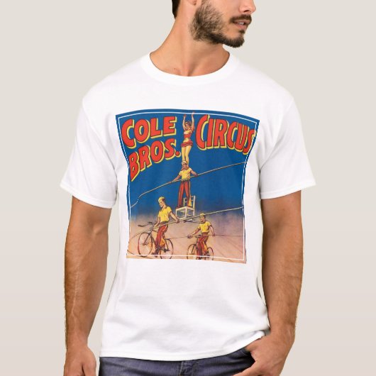 Vintages Circus Poster mit Hochdrahtreakrobaten T-Shirt (Vorderseite)
