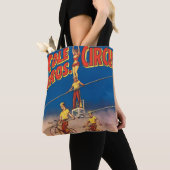 Vintages Circus Poster mit Hochdrahtreakrobaten Tasche (Von Nahem)