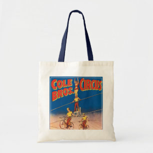 Vintages Circus Poster mit Hochdrahtreakrobaten Tragetasche