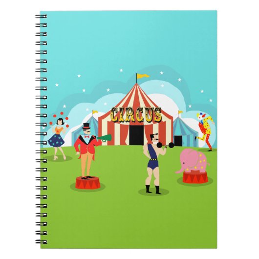 Vintages Circus Spiral Notebook individuell anpass Notizblock (Vorderseite)