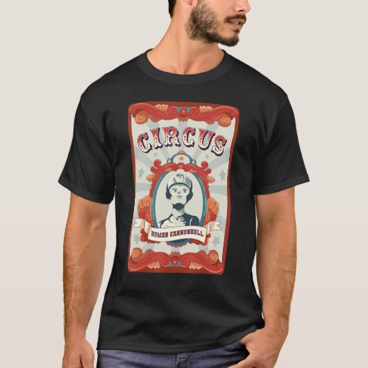 Vintages Circus Staff Abzeichen Cannonball T-Shirt (Vorderseite)