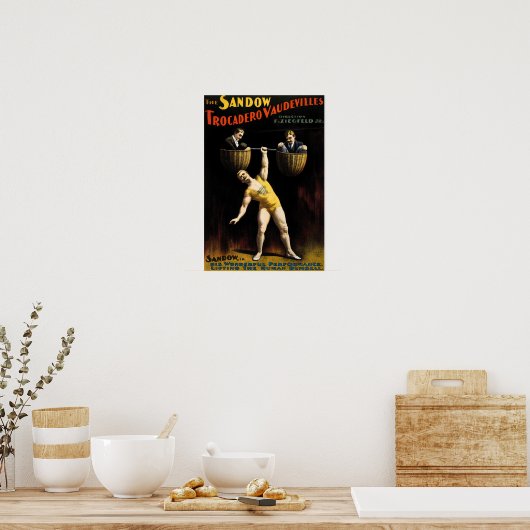 Vintages Circus Strongman-Werbeplakat Poster (Küche)