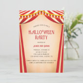 Vintages Circus Themed Halloween-Kostüm-Party Einladung (Stehend Vorderseite)